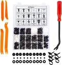 Autoamバンパークリップトリムクリップ415pcs18種類ユニバーサル自動車フェンダープラスチック製リベット内張りはがしセット付きパネルはがし脱着工具固定用押し込み式トリムファスナー