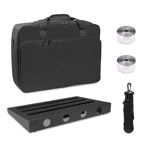 GOKKOギターエフェクターボードペダルボード丈夫で耐用軽量収納バッグ付き(ML-455x300x61MM)