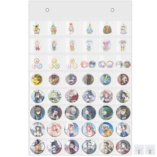 さえだ 缶バッジ収納ファイル 壁掛け ウォールポケット 缶バッジディスプレイ 缶バッジ収納ファイル 推し活 収納 (壁掛けバッジ収納)