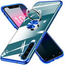 OPPOReno3Aケースクリアリング付き耐衝撃TPUバンパーメッキ加工Reno3a専用保護カバー透明軽量薄型指紋防止車載ホルダーオッポリノ3aカバー青MD-D...