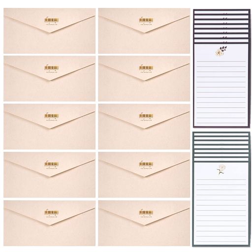 レターセットおしゃれ大人シンプル封筒10枚手紙16枚便箋セットお洒落高級大量セット招待状結婚式お祝い挨拶状(ホワイトThesimplelife)