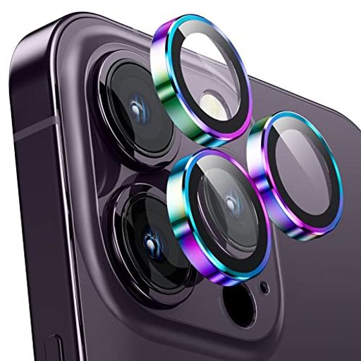 カメラフィルムIPHONE14PRO/14PROMAX用カメラカバー9Hガラスアルミ合金製カメラ保護キズ防止耐衝撃高透過率アイフォン14プロ/14プロマックス用カメラレンズカバーカラフル