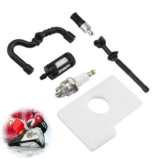 017018MS170MS180チェーンソー用エアフィルター6ピース/個燃料オイルフィルタースパークプラグキットス..