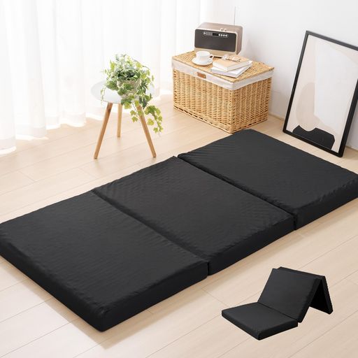 HOMFINE高反発マットレスセミシングル三つ折り極厚10cm20Dおりたたみマットレス高反発ベットマット敷き..