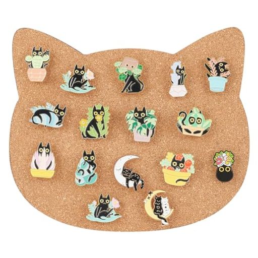BENECREAT1点ピンボードコルクボード猫形コルク掲示板17x19.8x1cmブローチピン収納用壁掛けコルクボー..