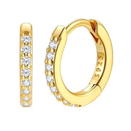 [Silvora]ピアスメンズつけっぱなしゴールドフープピアスレディース小さいリングピアスk18金ジルコニア内径8mm20Gアクセサリー