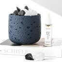 CJDUA アロマストーンセット ストーンディフューザー アロマディフューザー 天然石300G アロマオイル10ML クレーター模様のカップ 白水晶 黒曜石 ク...