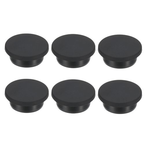 PATIKIL29mm直径ゴムホールプラグ28mm穴に適したシリコンラバーラウンドホールストッパー黒6個入り