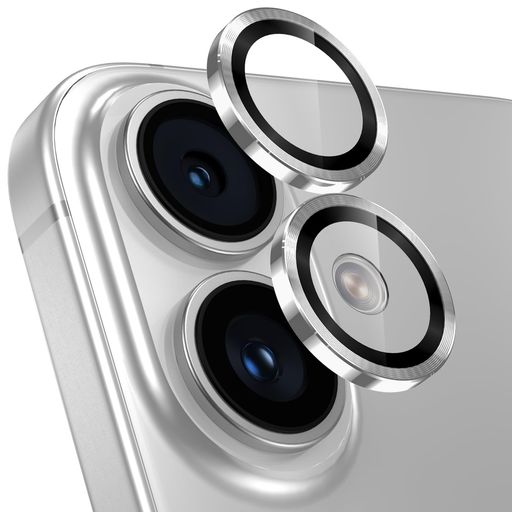 【3枚入り】レンズカバーiPhone16/16Plus用カメラ保護9H強化ガラスアルミ合金アイフォン16/16plusカメラフィルム耐衝撃露出オーバー防止黒縁取り超高透過率いphone16/いphone16プラスカメラカバー(2)