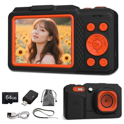 Other - デジタルカメラ7200万画素デジカメ4K2.8インチスクリーン64GBマイクロSDカード付き16倍デジタルズームオートフォーカス近接撮影定時撮影LEDライト自撮りウェブカメラコンパクトVlogカメラ初…