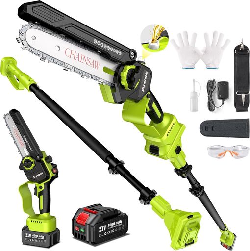 【2025新型】Supstableたかえだ電動チェーンソー6インチ高枝切り充電式コードレス1台2役ハンディーチェ..
