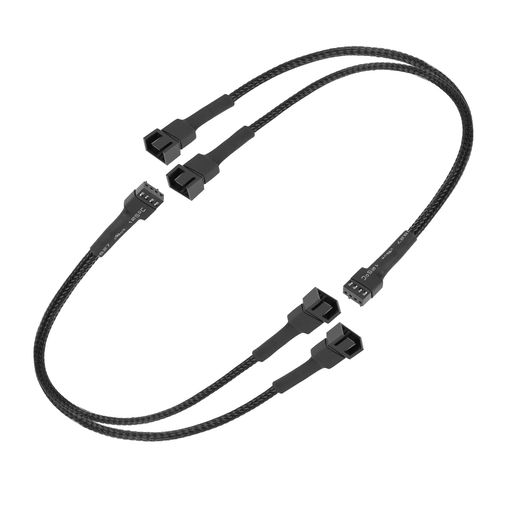 upHere PWMファン用延長電源ケーブル 2分岐ケーブル1本3ピンと1本4ピンファン対応 PCケースファン増設用 Y字型 2本【FH2-2】