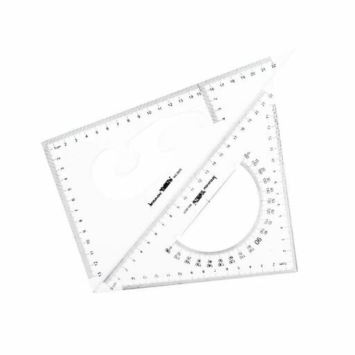 三角定規三角定規製図用文房具事務用受験用定規セット幾何学作図ツール(透明25CM)