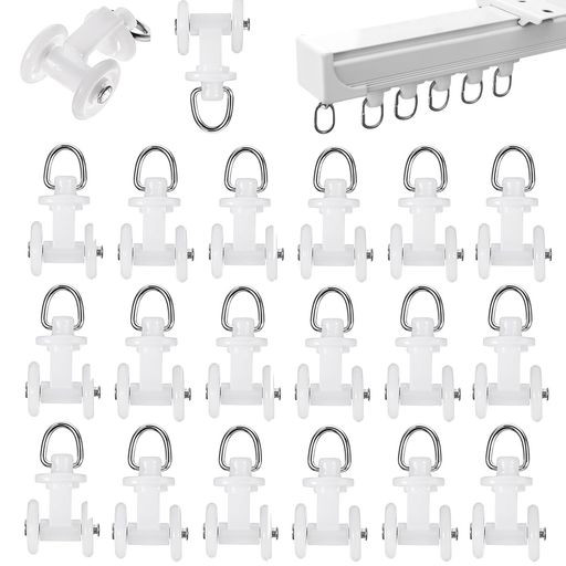 LIKENNYカーテンランナー20個入りプラスチック製軽量静音カーテンレール部品角型とC型対応