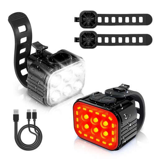 WORKPRO自転車ライトセット【前後セット】【生活防水】テールライトledライト超高輝度自転車ライトヘッド&テールライトセット8+13モード記憶機能搭載バイク...