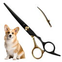 PURAIMAトリミング ハサミ カーブシザー シザー トリミング はさみトリミングシザー 犬トリミング ステンレス製 プロフェッショナルな犬用グルーミングはさ...