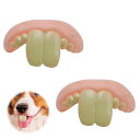 PAVIKE 犬用面白い入れ歯 (2個入り)犬の入れ歯 ペット入れ歯おもちゃ 犬の歯のブレース 犬用入れ歯面白い ペット犬の入れ歯のおもちゃ ウサギの前歯の入れ...