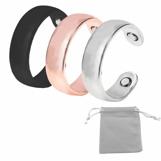 いびき防止グッズいびき対策いびき軽減安眠グッズいびき防止グッズ指輪快眠男女兼用3個(ブラック、シル..