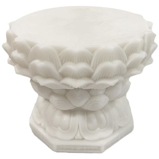 YUYAKESHI仏像用丸型蓮華型ココヤシの果実台供物台座蓮の台座供物蓮華祭壇部屋仏像置台仏台コレクション展示置物(2セット・白)