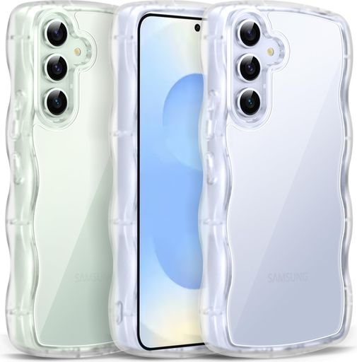 SamsungGalaxyS25用ケースクリアウェーブおしゃれかわいいSC-51F/SCG31用スマホケース人気ギャラクシーS25カバー滑り止め薄型軽量耐衝撃ストラップホール付きシリコン透明(クリア)