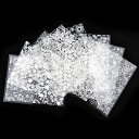 8枚セットレース花3Dネイルステッカーネイルアートネイルシール貼るだけでいい3Dネイルアート(白)