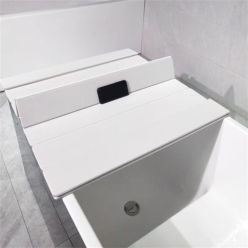 風呂ふたバスタブふた浴槽蓋シャッター蓋浴室スリムバスふた折りたたみ半身浴風呂抗菌ホコリ防止保温置物仕切り板ラック家族年寄り子供ホワイトサイズ105cm*70cm*6mm(厚さ0.6cm)