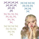 happykauリボン髪飾り小さめ4色40個セットヘアピンヘアアクセリボンクリップヘアピンミニ蝶結ヘアクリップレディース髪留め女性誕生日結婚式入学式