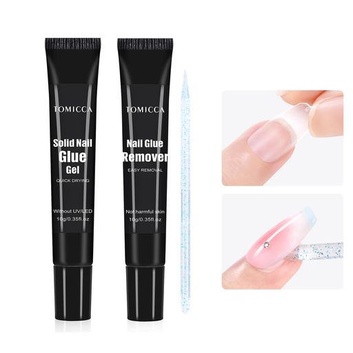 TOMICCAネイルチップ接着剤とクイックネイルグルーリムーバーキット、ネイルチップ用の超強力ネイルグルー、クイックネイルグルー、簡単にネイルを除去、長持ネイルグルー TOMICCAネイルチップ接着剤とクイックネイルグルーリムーバーキット、ネイルチップ用の超強力ネイルグルー、クイックネイルグルー、簡単にネイルを除去、長持ネイルグルー