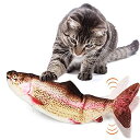 AURAKO 猫 おもちゃ 電動 ペットおもちゃ魚 猫用 ぬいぐるみ シミュレー魚 電動魚USB充電式 噛む動ける魚 取り外して洗えるおもちゃの魚 ねこ用 運動不足解消 爪磨きおもちゃ (ニジマス)
