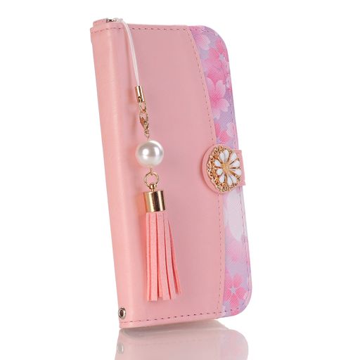 Case foriPhone 13ケース カバー アイフォン 手帳型 かわいい スマホ可愛いタッセル ストラップ付き マグネット式 財布型 横置きスタンド機能付き カードポケット付き スマートフォン 耐衝撃 …