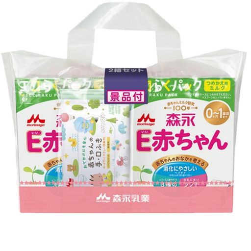 森永E赤ちゃんエコらくパックつめかえ用1600g(400gx2袋x2箱)景品付き【入れかえタイプの粉ミルク】[新生児赤ちゃん0ヶ月~1歳頃]