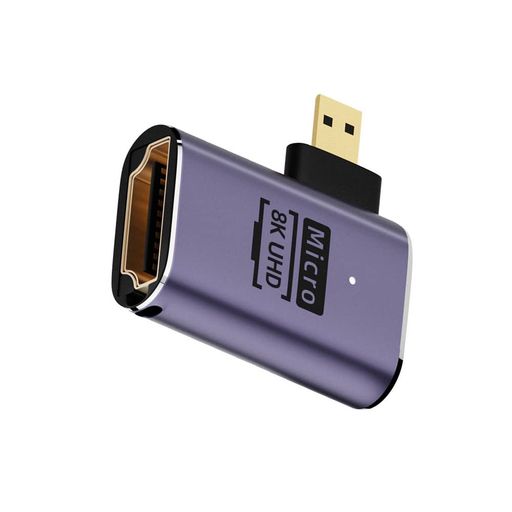 NFHK 左角度マイクロHDMIオス-HDMI 2.1メスUHD延長ゴールドコンバーターアダプター...