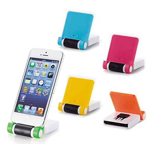 卓上スマホスタンド横置き縦置き折り畳みコンパクト携帯スリム全機種便利クリーナー付きおまかせ2色2個セット組