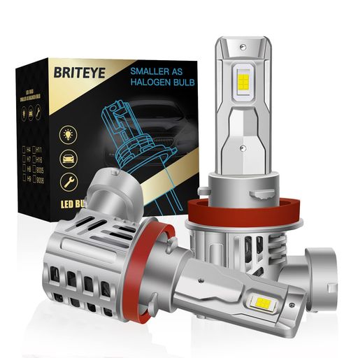 【新型爆光モデル】Briteye 車用 LEDヘッドライトH11 H8 新基準車検対応 LEDバルブ 6500Kホワイト 最強ルーメン 瞬間起動 静音冷却ファン内蔵 進化したMiniサイズ 取り付けは簡単 LED電球 12V/24V車…