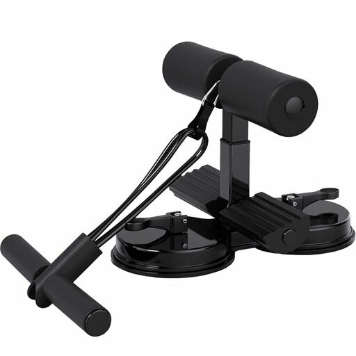 【最新バージョン】吸盤式筋肉トレニーング腹筋クッション足固定ダブル吸盤3段階の高さ調整ストレッチ..