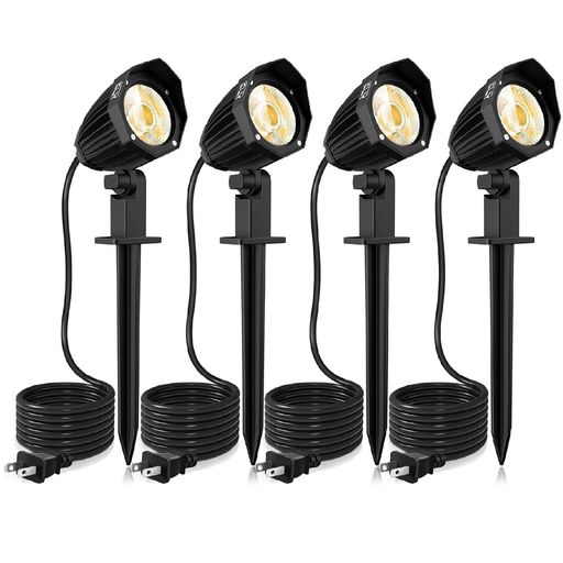 CLY LED ガーデンライト 電球色3000K パスライト 4個セット 9W スポットライト 常時点灯 高輝度 地中埋込型