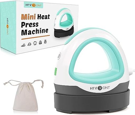HTVRONTミニ熱転写プレス機本体110vアイロンプリントシート昇華型プリンター熱転写プレスマシン、抱き枕鞄帽子Tシャツ等様々なものに転写可能PSE技術基準適合(ミントカラー)