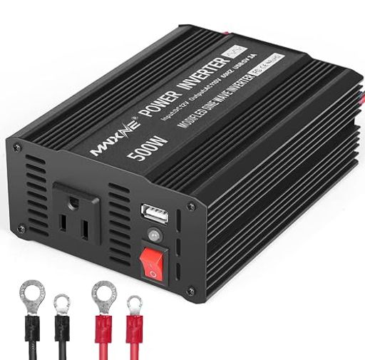 MWXNE カーインバーター 500W 小型軽量 車載用インバーター 車載充電器 USB 2ポート ACコンセント 2口 DC12VをAC100Vに変換 停電/車中泊に適用 IPHONE/ANDROID/ノートパソコン/SWITCHなど各種対応