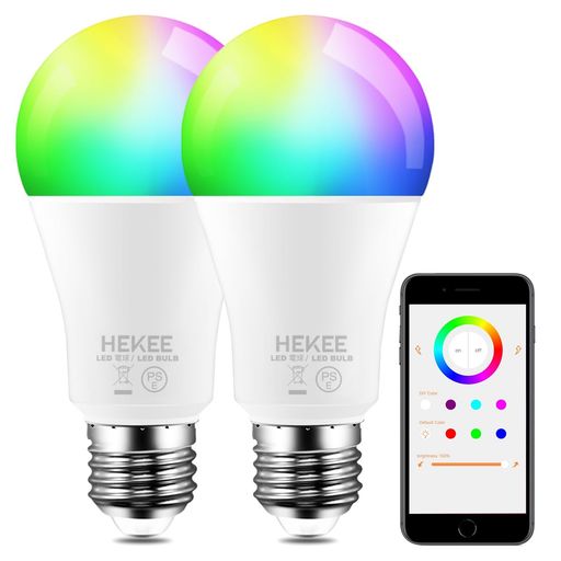 HEKEELEDスマート電球E26口金100W形相当(12W)1250LMAlexa対応RGBCW昼白色5700K1600万色間接照明(2個パック)