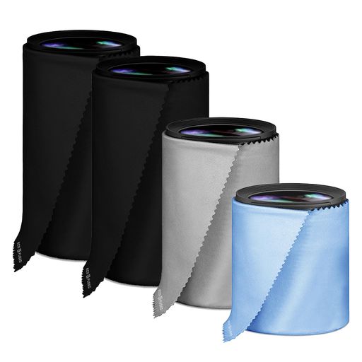 Eco-Fusedカメラレンズポーチ-マイクロファイバーレンズクロスバッグ-4パック-複数サイズのレンズとアクセサリー用の柔らかいカメララップ-カメラバッグイン...