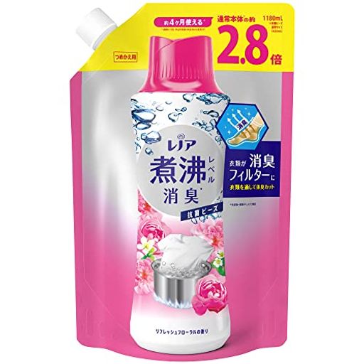レノア超消臭煮沸レベル消臭抗菌ビーズリフレッシュフローラル詰め替え1180mL