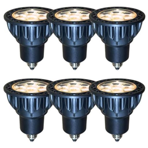 FWAYTECH LEDハロゲン電球 E11 ブラック 5W 調光器対応 ダイクロ型40W~50W相当 中角30度 ダクトレールLEDスポットライト 密閉器具対応 (2700K電球色相当 E11口金 調光 (本体黒) 6個)