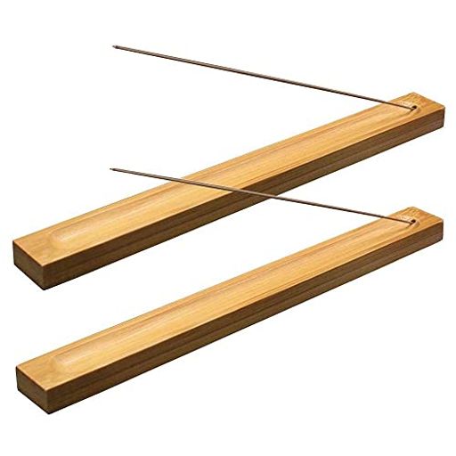 XZDお香立て線香立て香炉竹製横置き香立て線香炉お香立線香皿和風携帯便利瞑想座禅リラックス茶道ヨガインテリア(竹オーガニック)2本セット