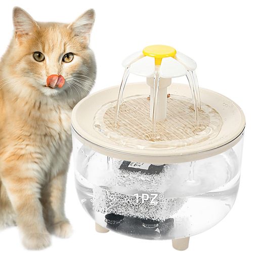 Water Dish - 1PZJP7-CA1ペット用自動給水器大容量1000ml循環フィルター搭載静音動作空焚き防止透明水量確認犬猫用水飲み器お留守番対応