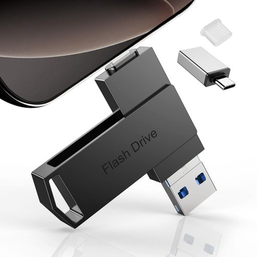 4in1USBメモリ512GB【アプリ不要・アルバムからデータ保存】Phone対応USBメモリー写真保存大容量外付けメモリ高速データバックアップフラッシュメモリiOS/Type-C/USB/MicroUSB搭載外付けストレージ