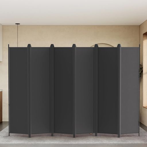 KELIXUパーテーション間仕切り6連自立式衝立カバーストリップ付き高さ1.8mx幅3m布タイプ折りたたみ仕切りパネル軽量クロスパーテーション目隠し屏風おしゃれ組み立て簡単部屋オフィス会…