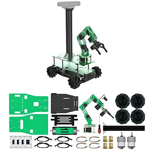 Yahboom リモートコントロールシャーシー 自動車シャーシ 6DOFロボットアーム 80mmマクナムホイールフレーム UNO Raspberry Pi Jetson Nano DIYロボットカー 電子プロジェクト学校教育用、プログラム…