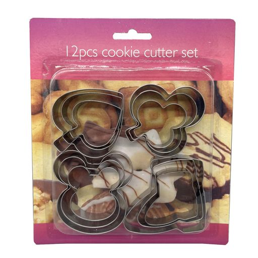 クッキー型12個セットステンレスクッキーカッタークッキー型くまDIY子供景品お弁当手作り人气誕生日プ..