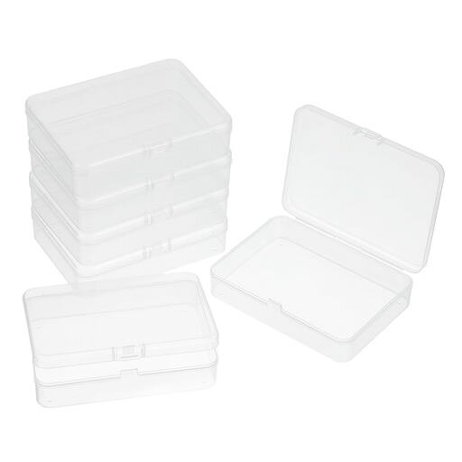 PATIKIL 4.5x3.3x1.1” ミニプラスチック収納容器ボックス 12個 クリアな長方形オーガナイザーコンテナ ヒンジ付き蓋付き 小さなアイテム ビーズ 宝石 アートクラフト 収集用