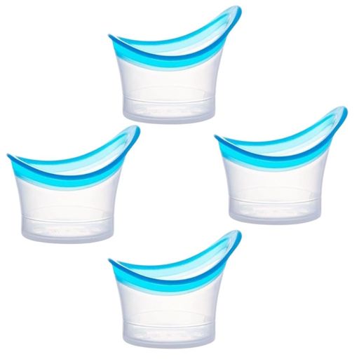 Itisyou洗眼カップ目洗うアイカップ10mlシリコン製クリーニングカップアイカップ4個セット(ブルー)